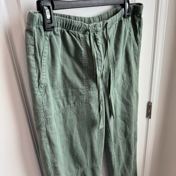 Eileen Fisher Organic Cotton Drawstring Pants Green - Picture 1 of 7